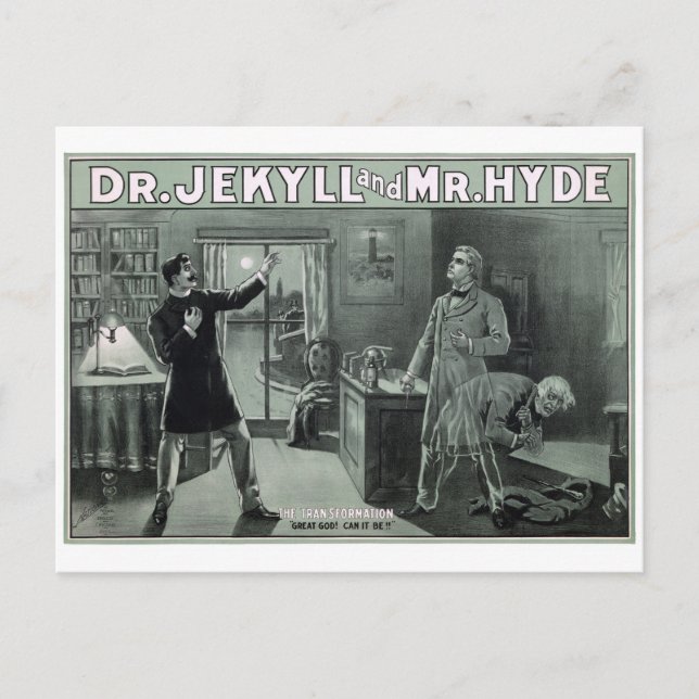 Carte Postale Rare Dr Jekyll et M. Hyde Transformation Poster (Devant)