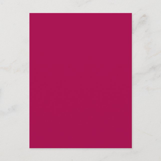 Carte Postale Raspberry Rouge rose Solid Tendance Couleur Arrièr (Devant)