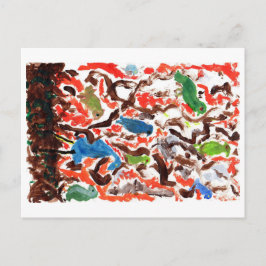 Carte postale Rassemblement d'oiseaux dans un arbr
