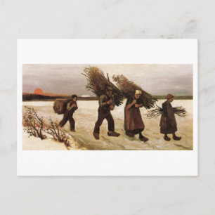 Carte Postale Rassembleurs de bois dans le Snow Van Gogh Art