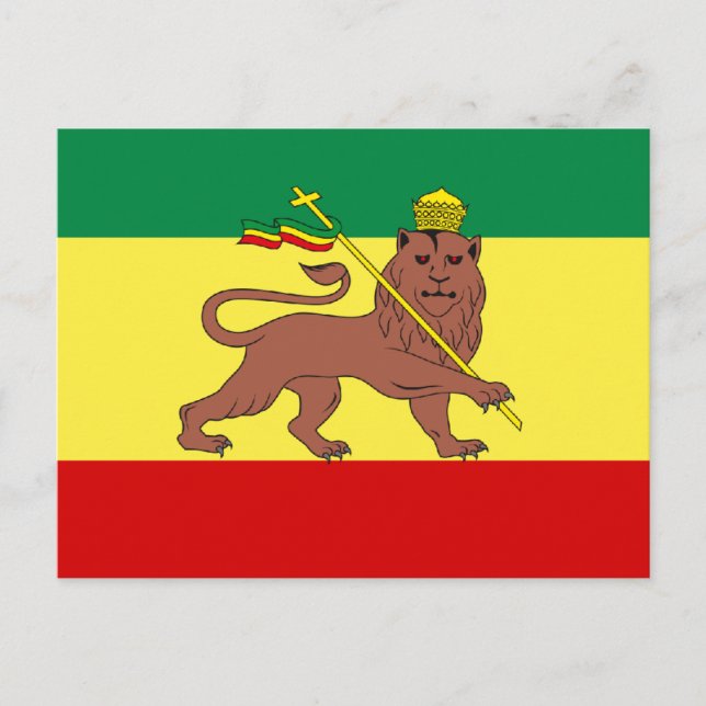 Carte Postale Rasta Reggae Lion de Juda (Devant)