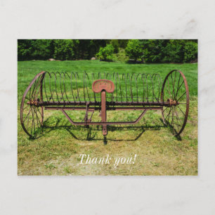 Carte Postale Râteau à foin tiré par un cheval