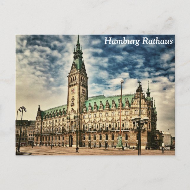 Carte Postale Rathaus de Hambourg, Allemagne (Devant)