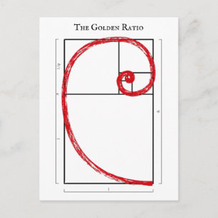 Carte Postale Ratio d'or - Spirale Fibonacci