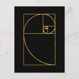 Carte Postale Ratio d'or Spirale Sacrée Fibonacci