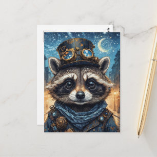 Carte Postale Raton laveur Steampunk