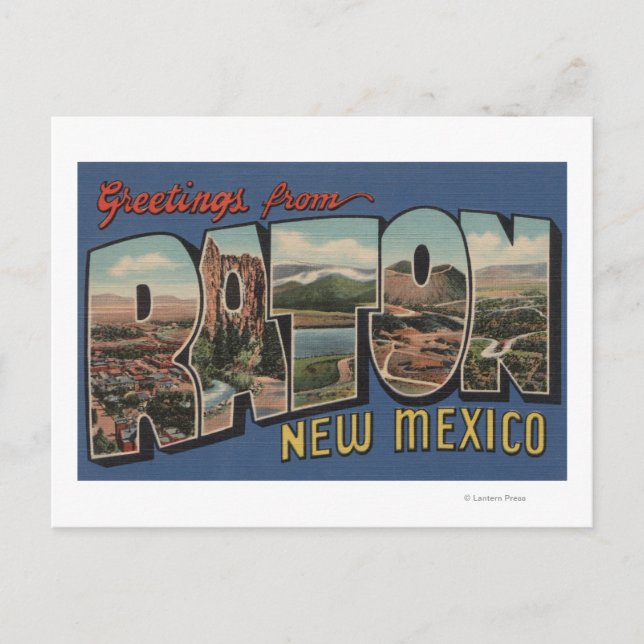 Carte Postale Raton, Nouveau-Mexique - Scènes de grandes lettres (Devant)