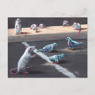 Carte postale Rats et Pigeons