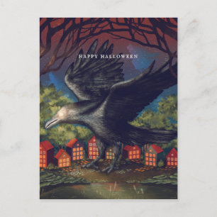 Carte Postale Raven Moonlight sorcières Halloween Nuit