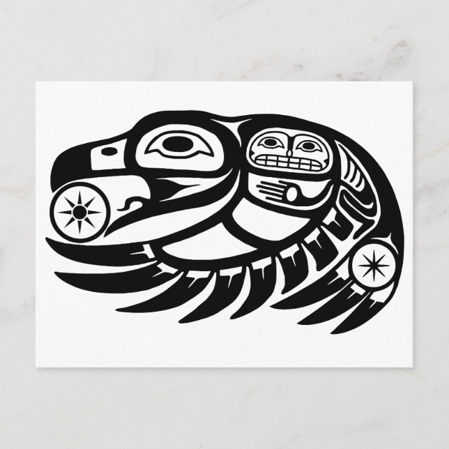 Carte Postale Raven Native American Design (Devant)