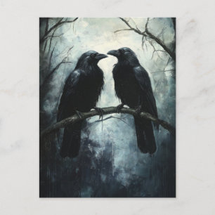 Carte Postale Ravens gothiques : Une peinture à l'huile sombre e