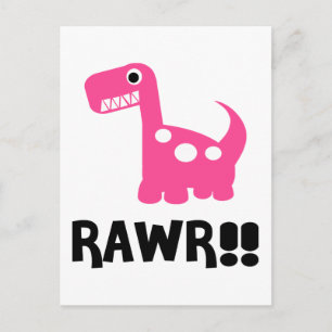 Carte Postale Rawr Dino Rose