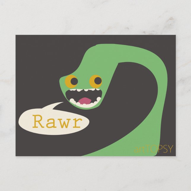 Carte Postale Rawr Dinosaur (Devant)