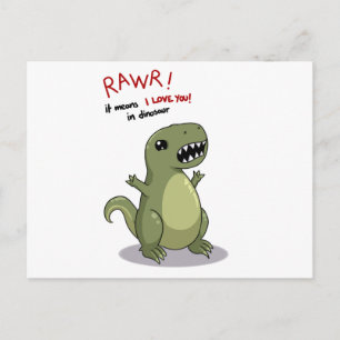 Carte Postale Rawr veut dire que je t'aime à Dinosaur