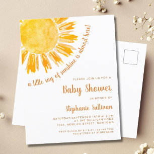 Carte postale Ray of Sunshine Baby shower Invitati