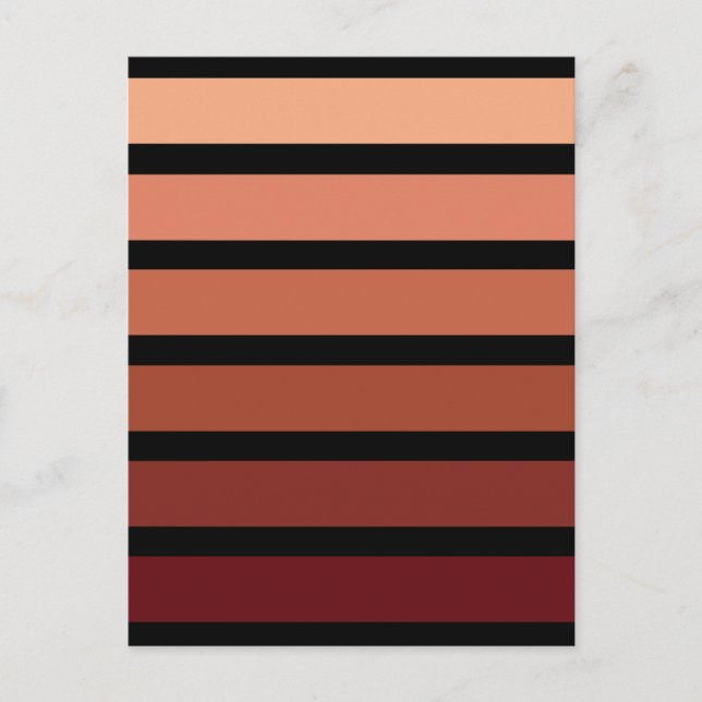 Carte Postale Rayures aux teintes de rouge sur fond noir (Devant)