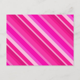 Carte Postale Rayures de bonbons en couches - rose et fuchsia