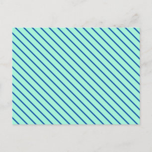 Carte Postale Rayures diagonales - aqua et marine