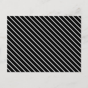 Carte Postale Rayures diagonales - noir et blanc