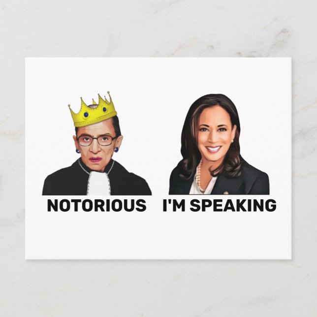 Carte Postale RBG Kamala Harris célèbre Je parle (Devant)