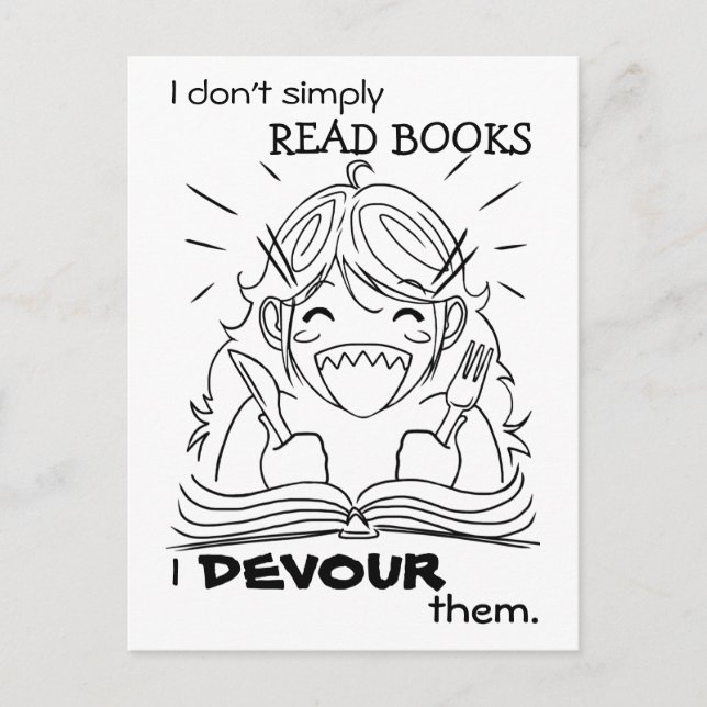 Carte postale Reader Girl Eats (Devant)