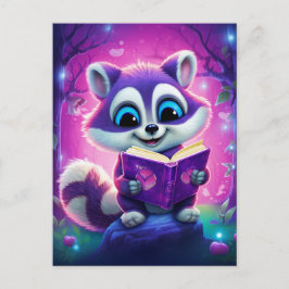 Carte Postale Reader Racoon