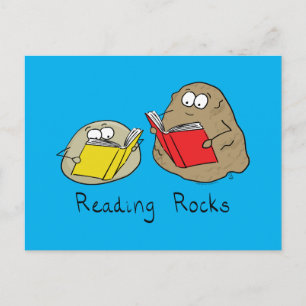 Carte Postale Reading Rocks Funny Book Postcard