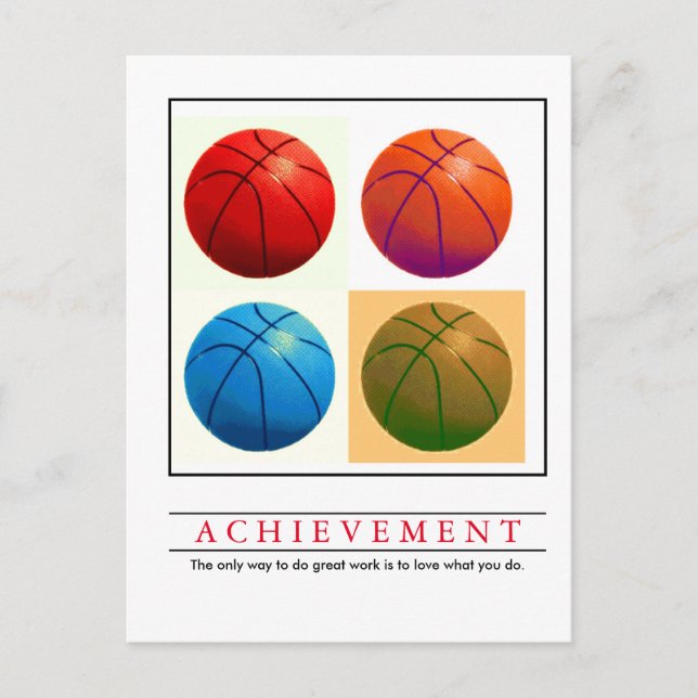 Carte Postale Réalisation Motivationnelle Basketball Pop Art (Devant)