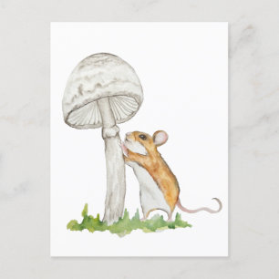 Carte Postale Réalisez une souris et un champignon de champ amus