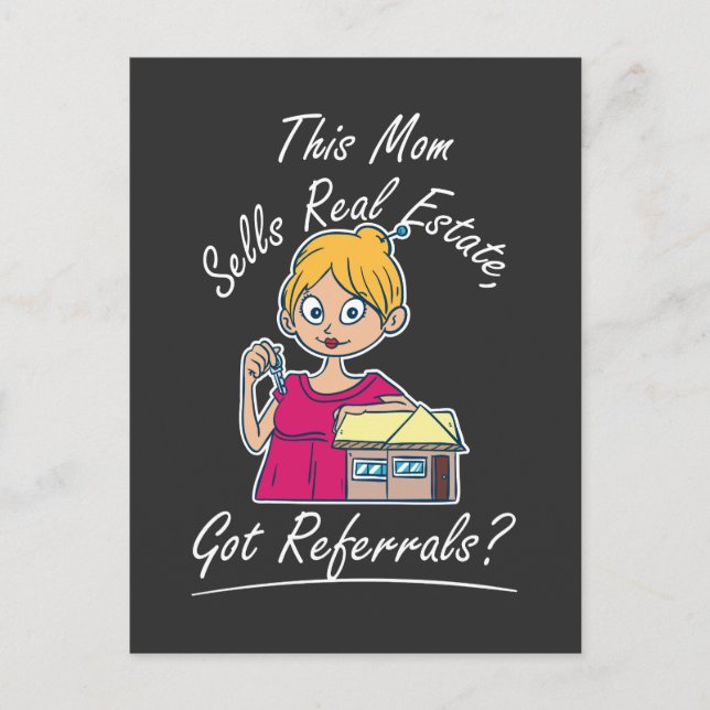 Carte Postale Realtor - Cette Maman Vend Immobilier (Devant)