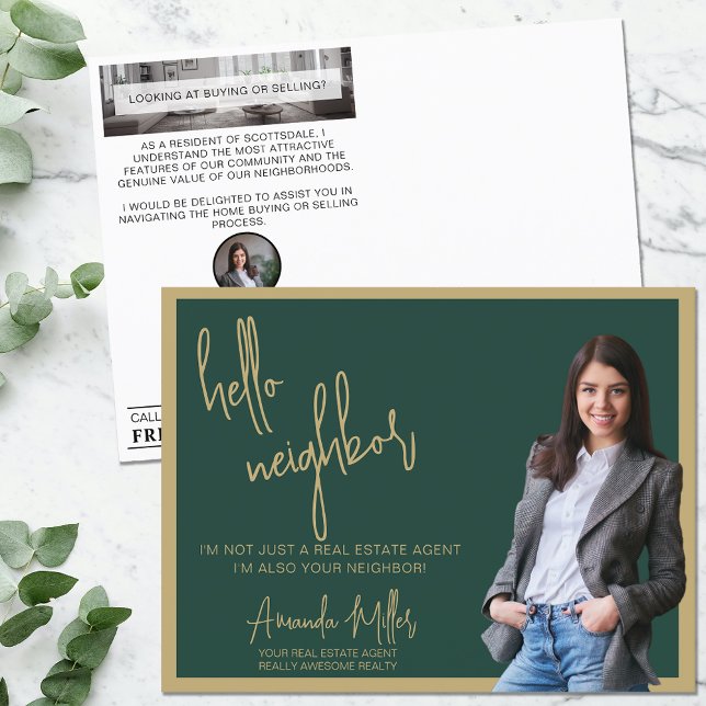 Carte Postale Realtor Mailer Immobilier Marketing Agricole Bonjo (Créateur téléchargé)