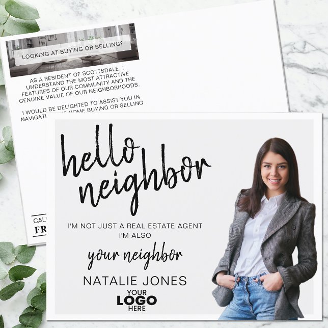 Carte Postale Realtor Mailer Immobilier Marketing Logo Agricultu (Créateur téléchargé)