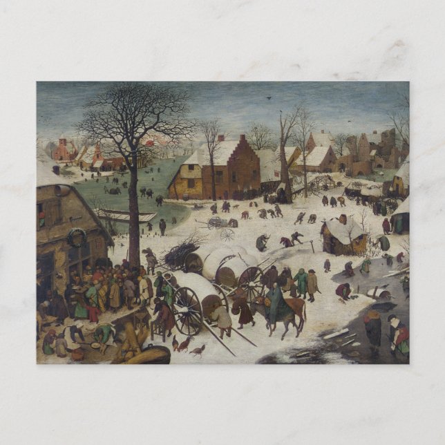 Carte Postale Recensement à Bethléem par Pieter Bruegel (Devant)