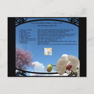 Carte postale Recette à tarte au citron