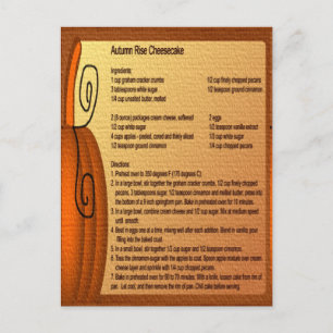 Carte postale Recette au gâteau au fromage hausse 