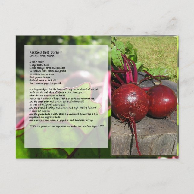 Carte postale Recette Borscht de betterave Kerstin (Devant)