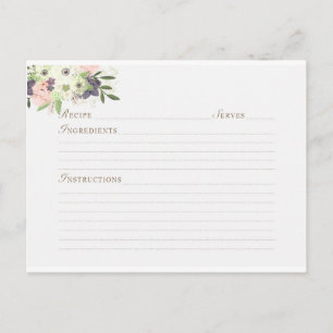 Carte Postale Recette botanique florale à l'aquarelle