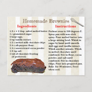 Carte postale Recette Brownies maison