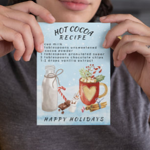 Carte Postale Recette chocolat au cacao chaud Noël