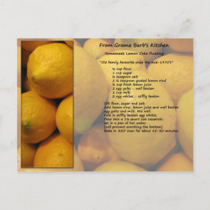 Carte postale Recette citron