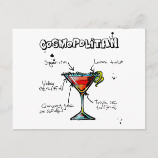Carte Postale Recette Cocktail Cosmopolite
