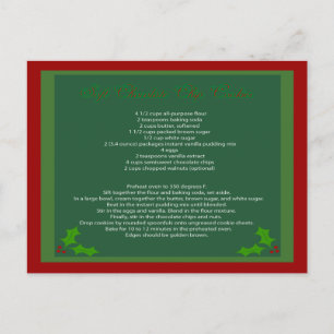 Carte postale Recette Cookie Chip Chocolat