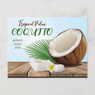 Carte Postale Recette Coquito Coconut Tropical Drink