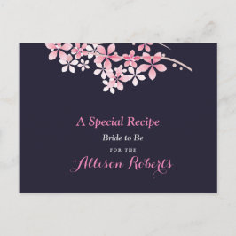 Carte Postale Recette de Baby Shower Rose Cerise