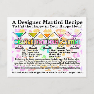Carte postale Recette de cocktail Martini pour bij