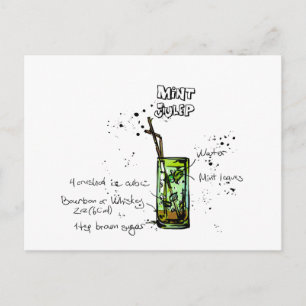 Carte Postale Recette de cocktail Mint Julep