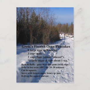 Carte Postale Recette de crêpes au four finlandais de Greta