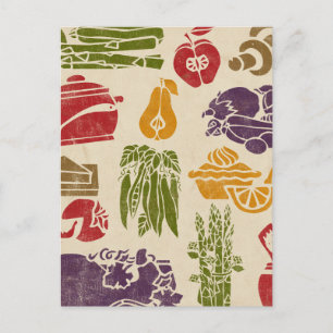 Carte postale Recette de fête de la nourriture