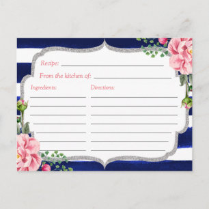 Carte Postale Recette de Fête des mariées de la Marine Argent Fl