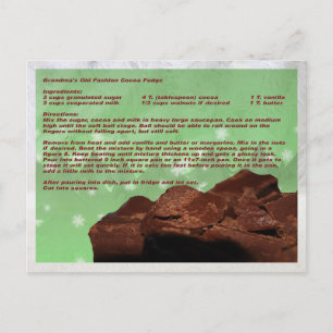 Carte Postale Recette de la vieille fudge de mode de grand-mère